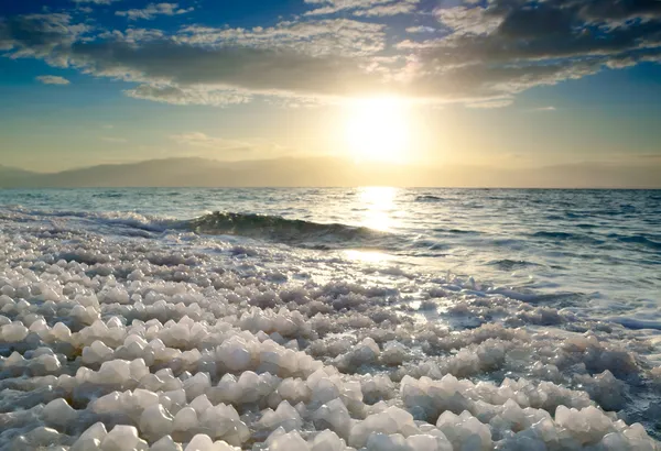 Dead sea, İsrail güneş doğarken. — Stok fotoğraf