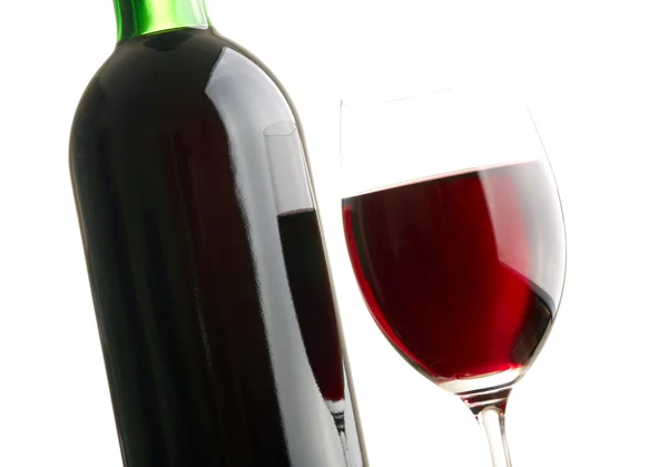 Beyaz Arkaplanda Kırmızı Şarap — Stok fotoğraf