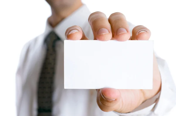 Business man with visiting card — Stock Photo, Image