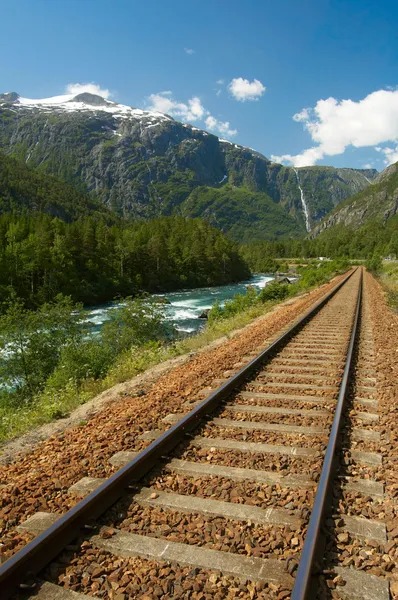 Ferrovia in montagna — Foto Stock