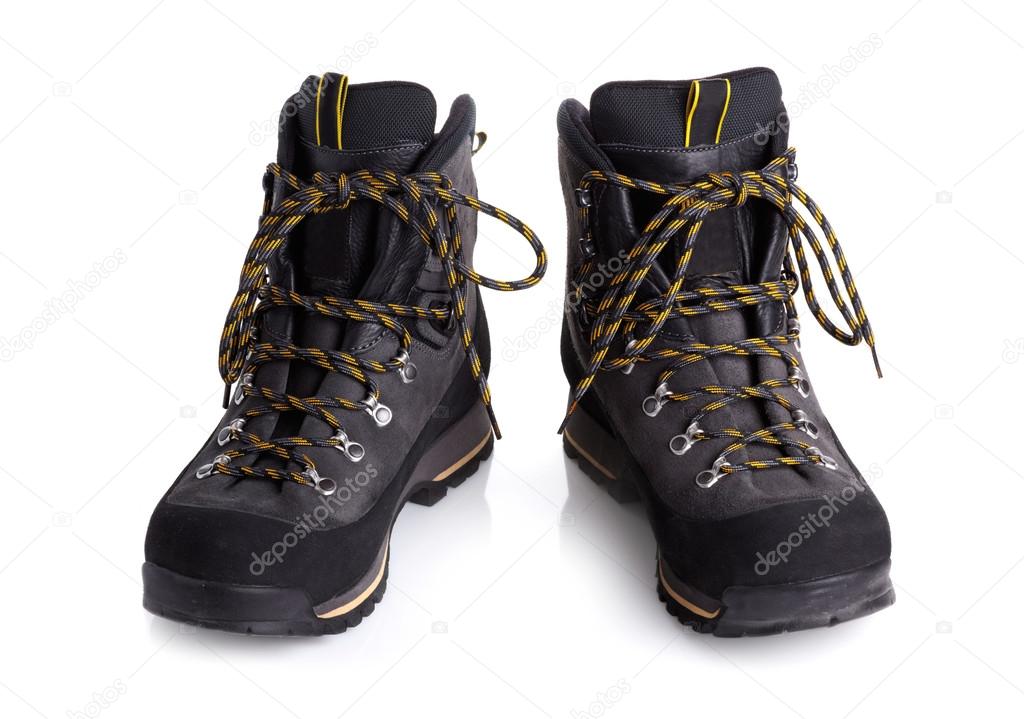 A pair of  hiking boots isolated on white background
