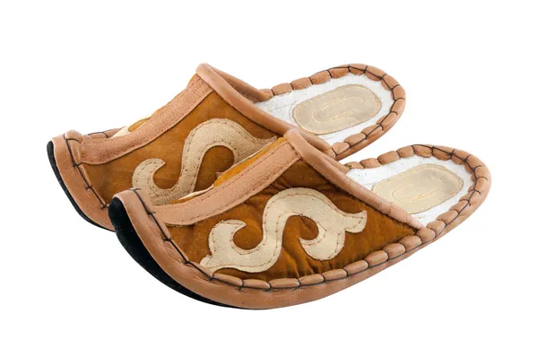 Traditional Arabic shoes over white background — Stock Photo, Image