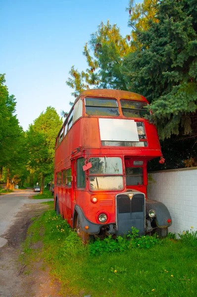 Autobús Dos Pisos Londres Exhibido Área Aire Libre Museo Técnica —  Fotos de Stock