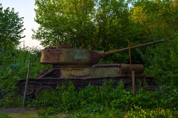 Tanque Militar Exibido Museu Abandonado Motor Technica Bad Oeynhausen Equipamento — Fotografia de Stock