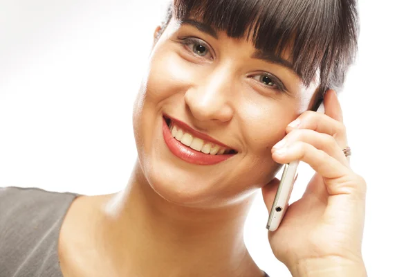 Mujer de negocios exitosa con teléfono celular — Foto de Stock