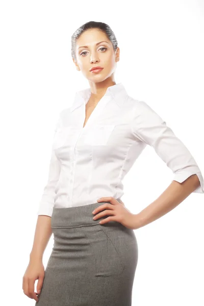 Portrait of happy smiling young business woman — Stock Photo, Image