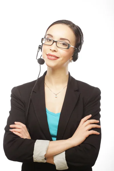 Customer service representative smiling — Stock Photo, Image