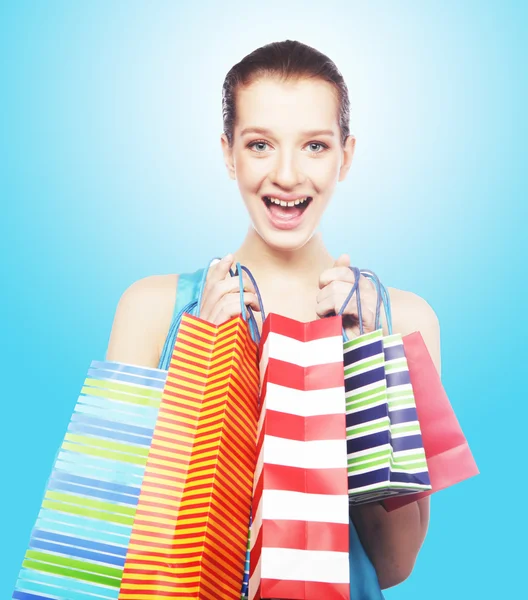 Shopping young woman — Stock Photo, Image