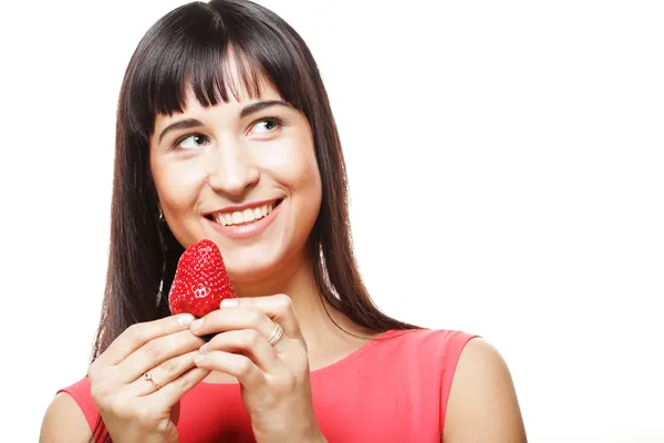 Girl with strawberry — Stock Photo, Image