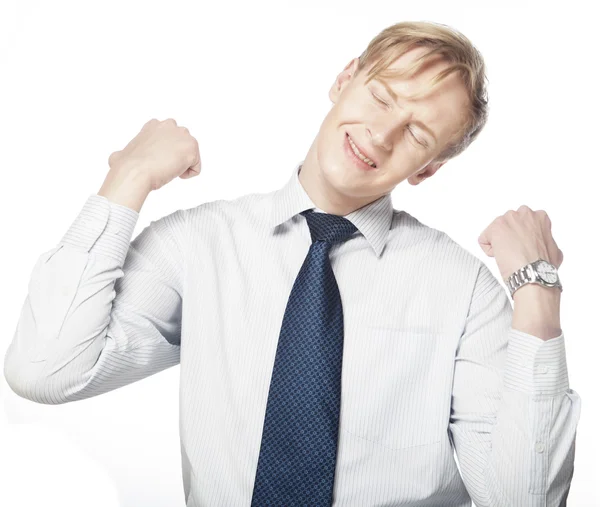 Man gesturing success sign. Isolated over white. — Stock Photo, Image
