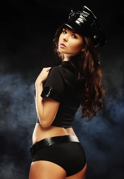 Sexy beautiful police woman — Stock Photo, Image