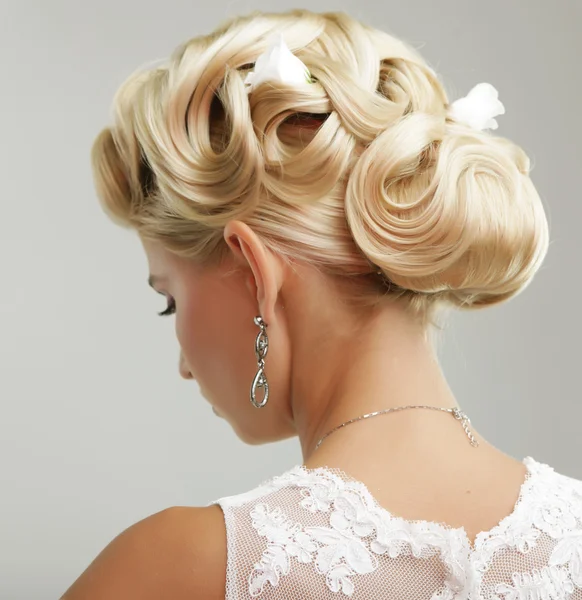 Beauty wedding hairstyle. Bride Stock Photo