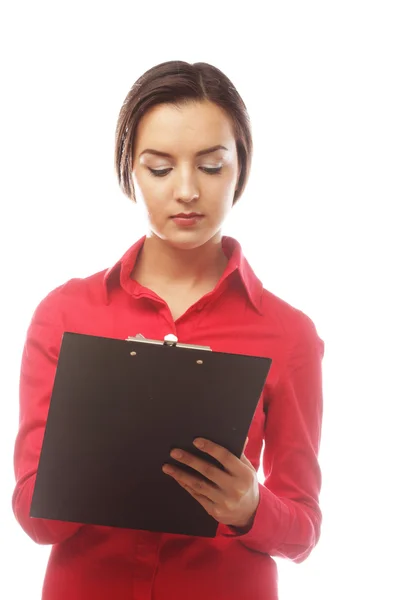 Portrait of writing businesswoman — Stock Photo, Image