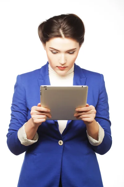 Επιχειρηματίας που κατέχει ένα tablet υπολογιστή — Φωτογραφία Αρχείου