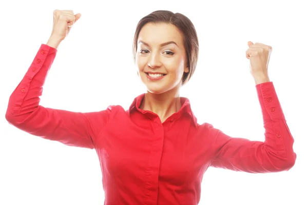 Retrato de la joven mujer de negocios feliz —  Fotos de Stock