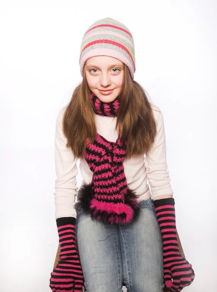 Child girl with winter clothes — Stock Photo, Image