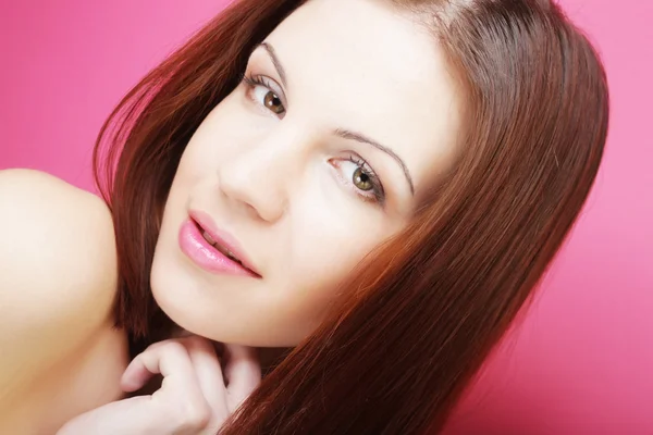 Close-up portrait of sexy caucasian young woman — Stock Photo, Image