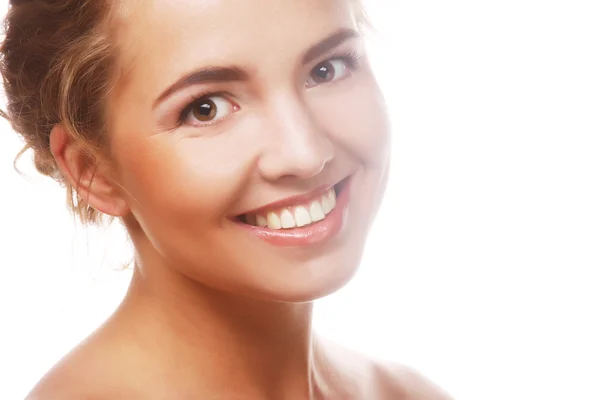 Portrait of a pretty young woman laughing — Stock Photo, Image