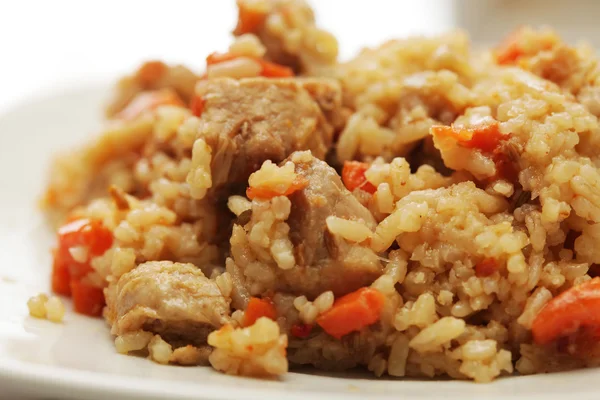 Delicious pilaf with meat — Stock Photo, Image