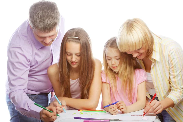 Nice family drawing — Stock Photo, Image