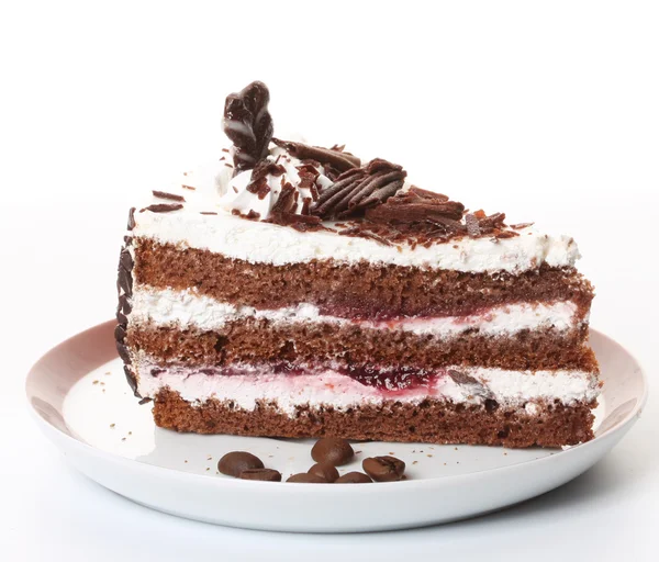 Çikolatalı kek yakın çekim yukarı — Stok fotoğraf