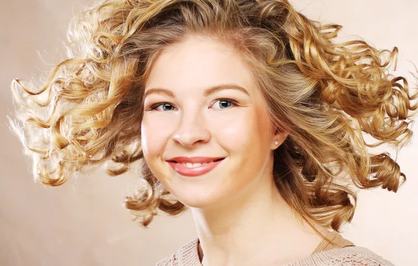 Beauty Portrait. Curly Hair — Stock Photo, Image