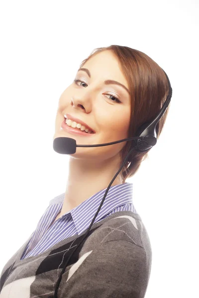 Kundendienstmitarbeiterin lächelt — Stockfoto