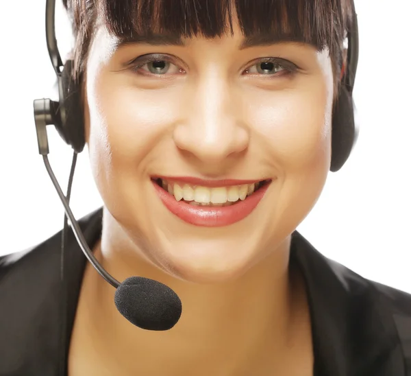 Representante de servicio al cliente mujer sonriendo — Foto de Stock