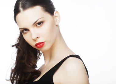 güzel seksi esmer kırmızı dudaklar