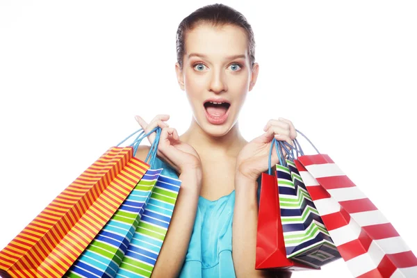 Shopping giovane donna — Foto Stock