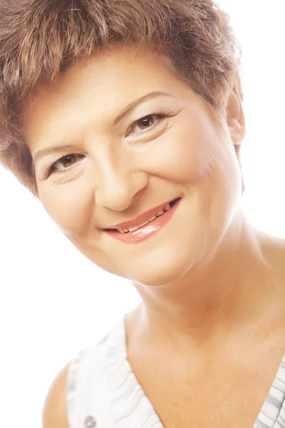 Close-up of a mature woman smiling — Stock Photo, Image