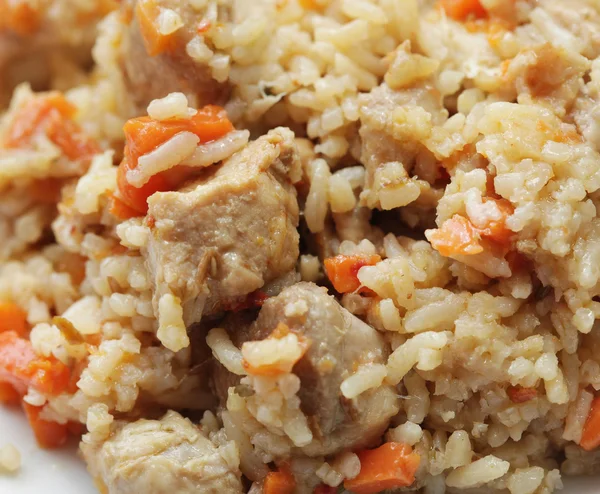 Delizioso pilaf con carne — Foto Stock