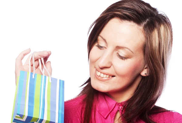 Woman carrying shopping bags — Stock Photo, Image