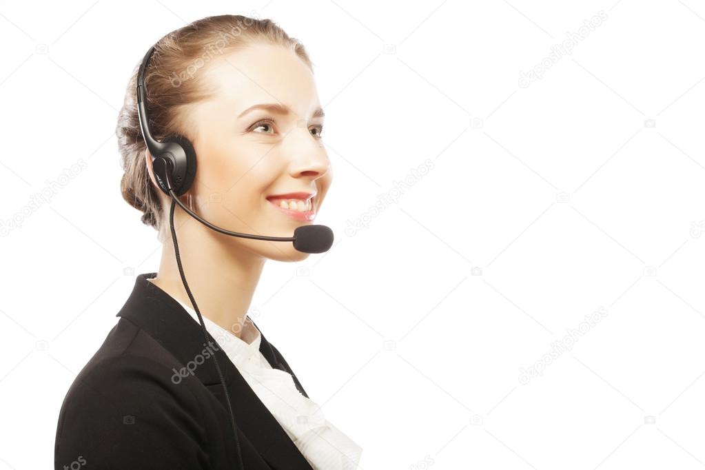 Close up portrait of Woman customer service worker