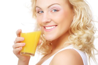 Young woman with orange juice