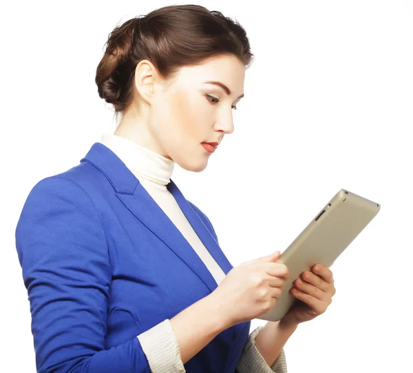 Business woman holding a tablet computer — Stock Photo, Image