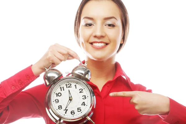 The business woman with an alarm clock Stock Picture