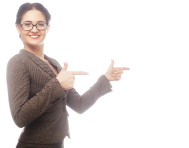 güzel gülümseyen iş kadını