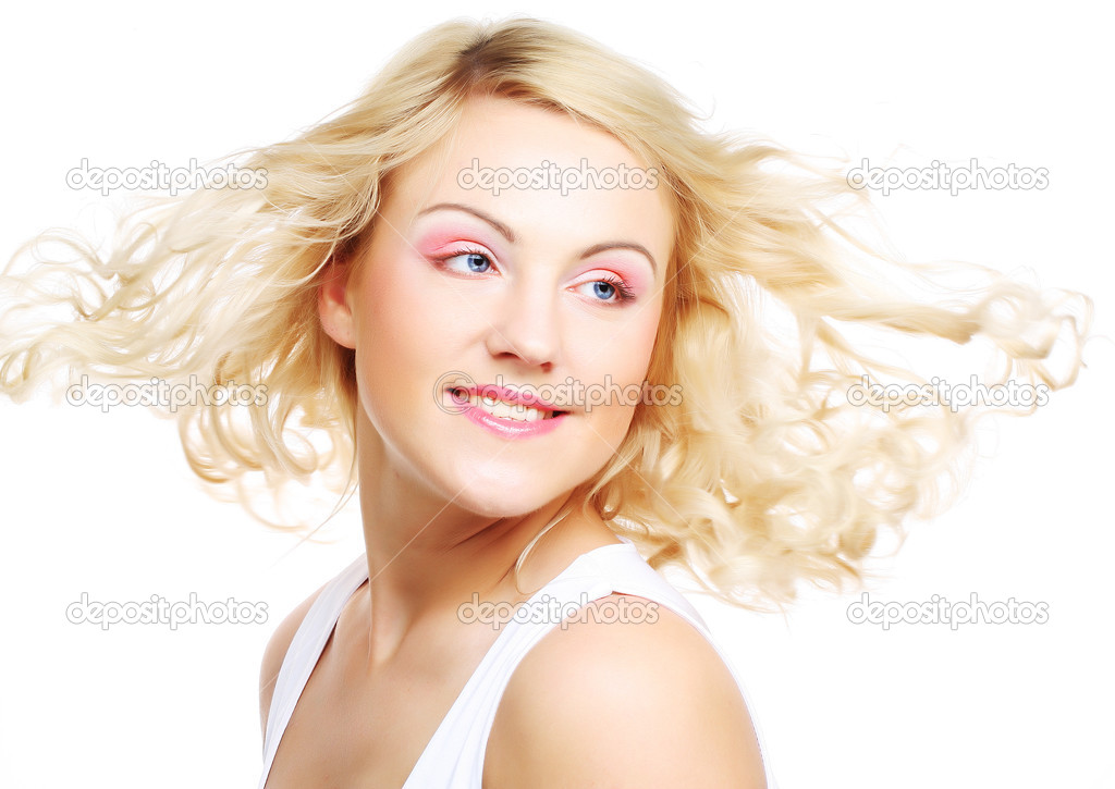Blonde frau rücken