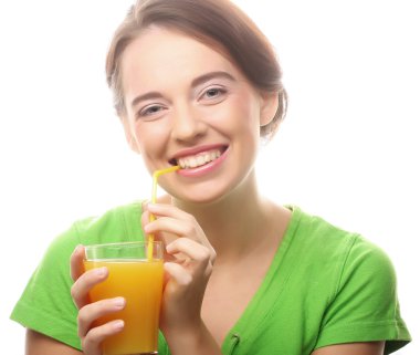 Young woman with orange juice