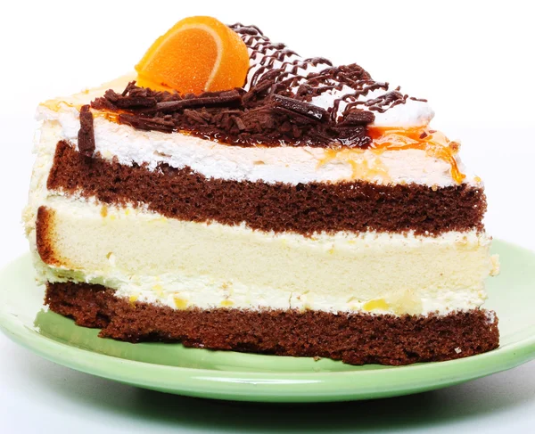 Zoete taart over witte achtergrond — Stockfoto