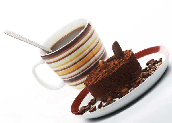 Torta egy csésze kávéval — Stock Fotó
