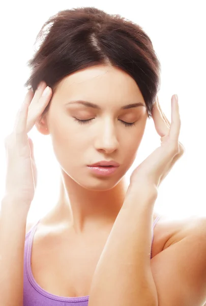 Young girl with clean skin on pretty face — Stock Photo, Image