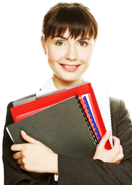 Jovem feliz sorridente empresária — Fotografia de Stock