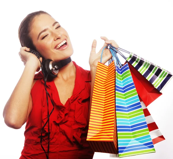 Shopping woman holding bags — Stock Photo, Image