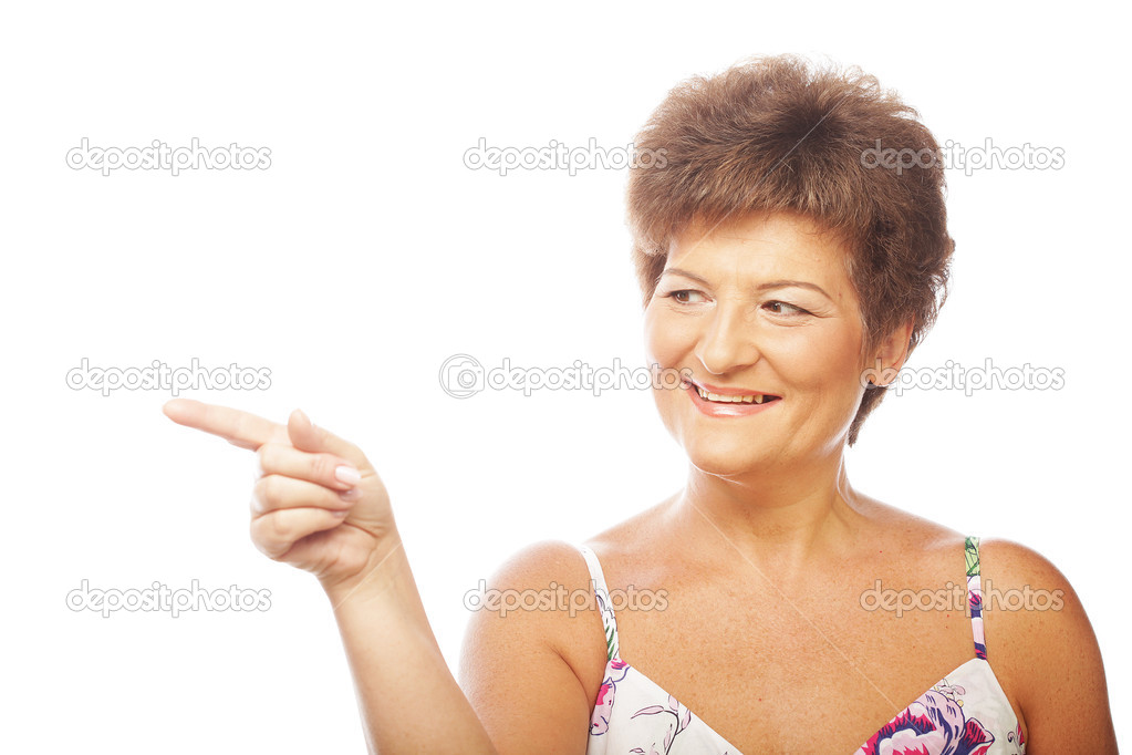 Mature Woman pointing