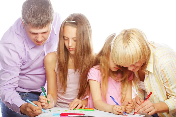 Schöne Familienzeichnung — Stockfoto