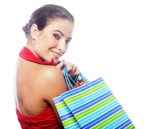 Young woman carrying shopping bags — Stock Photo, Image