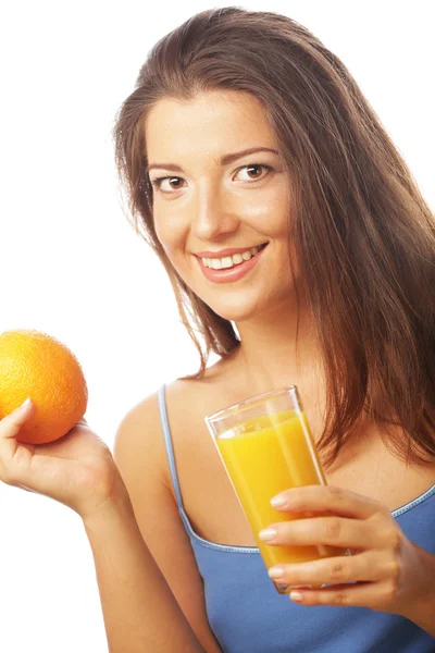 Mujer sosteniendo jugo de naranja —  Fotos de Stock