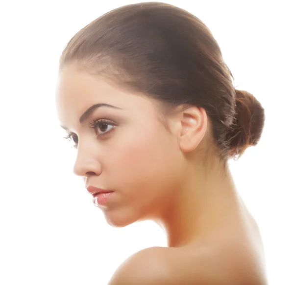 Beautiful woman's face with clean skin — Stock Photo, Image